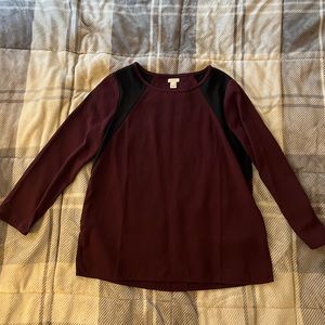 J. CREW Factory Womens Dark Purple & Black Career Blouse B3934